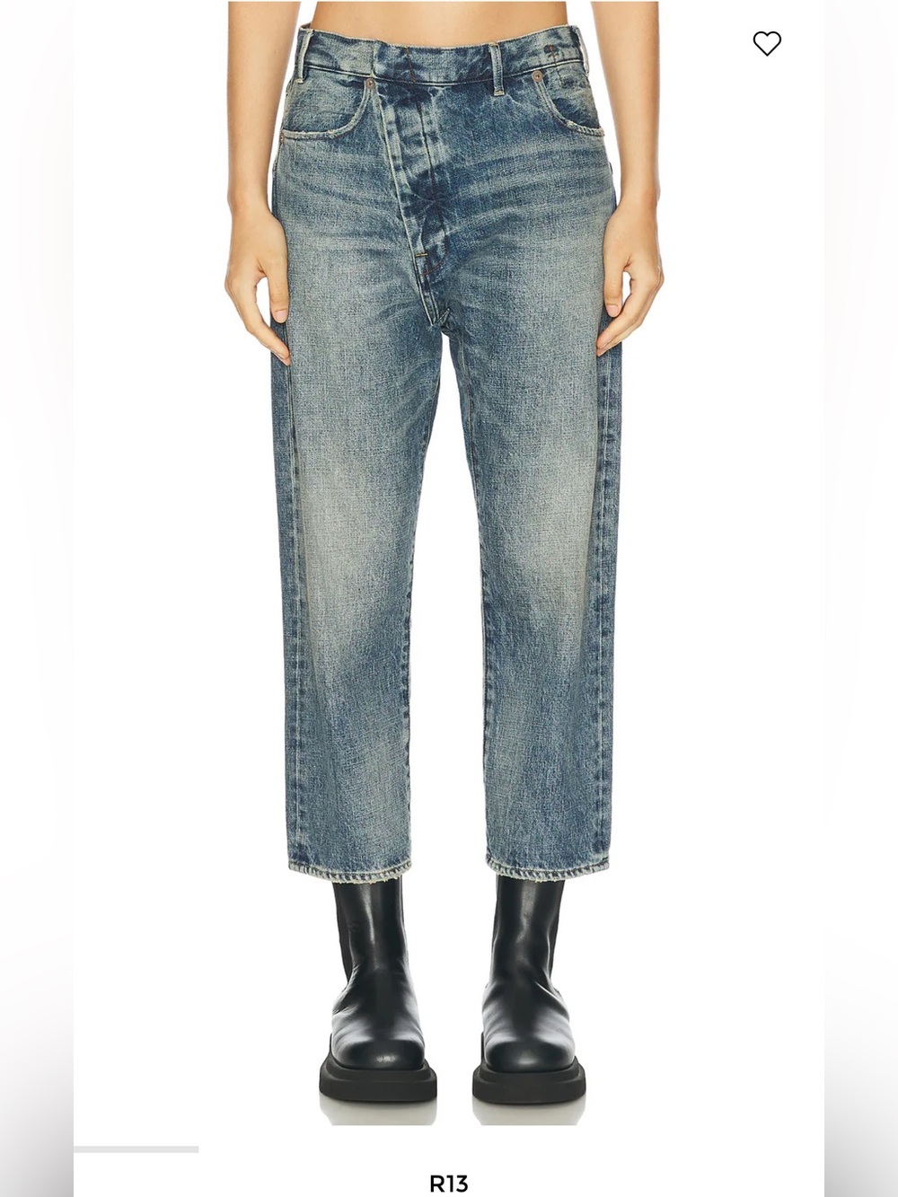 R13 Exene Cropped Straight Leg Jean Sz 24
